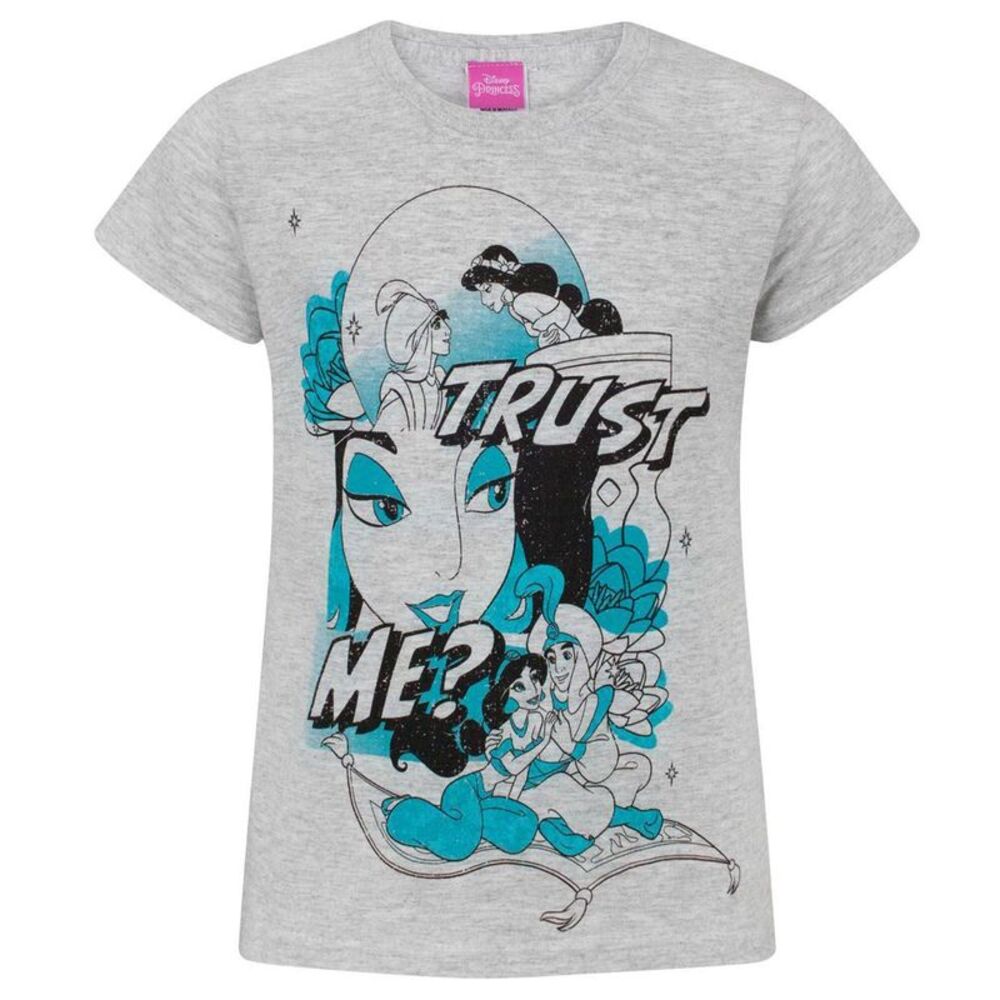 Aladdin Girls Trust Me T-Shirt / Gray/Blue/Black